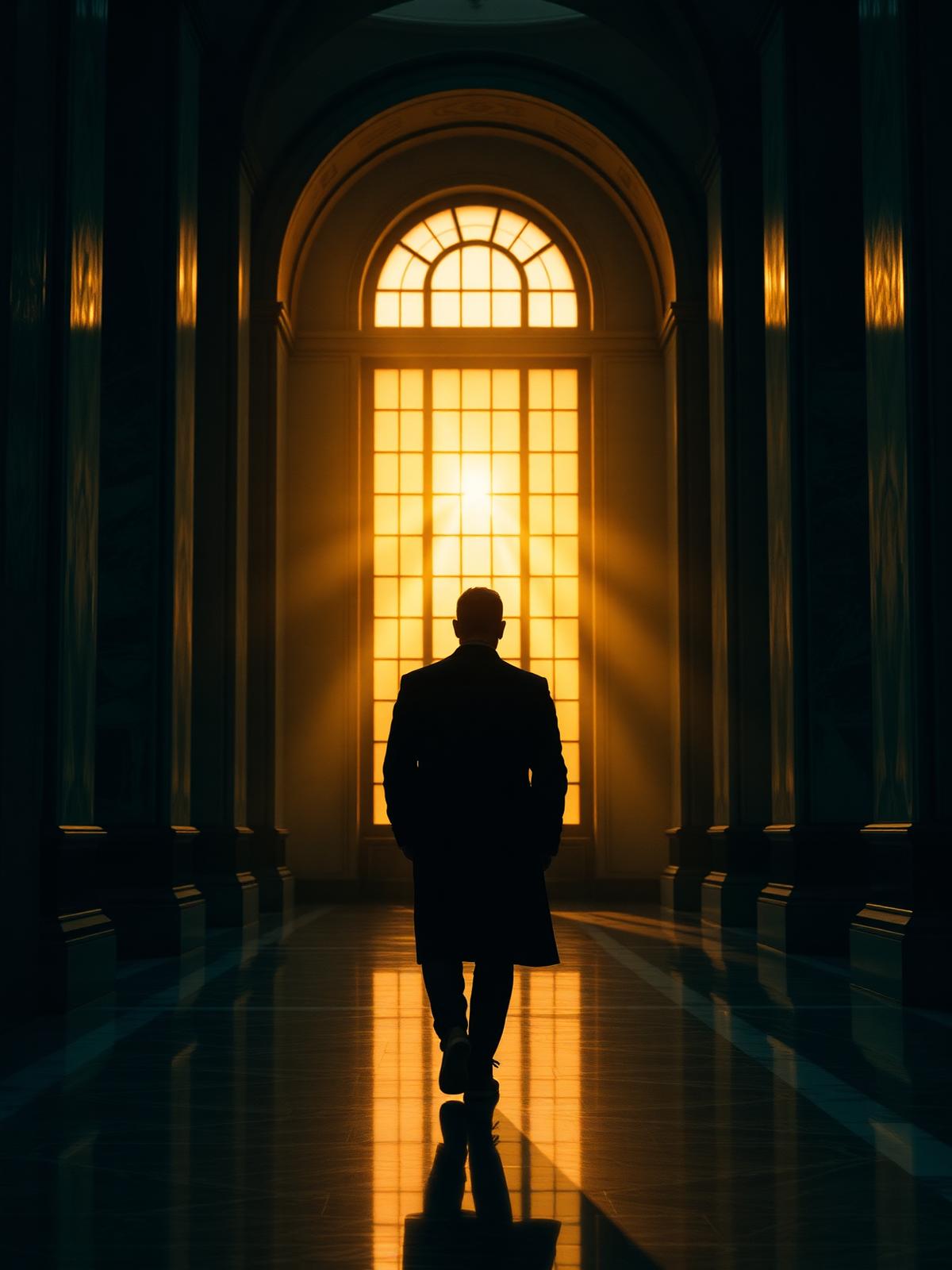 Marble hall at dusk